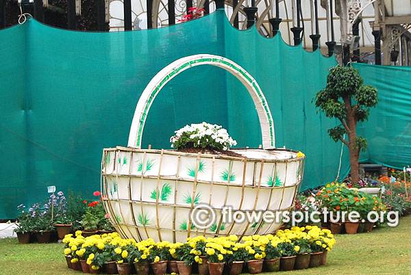 Floral basket lalbagh flower show 2016