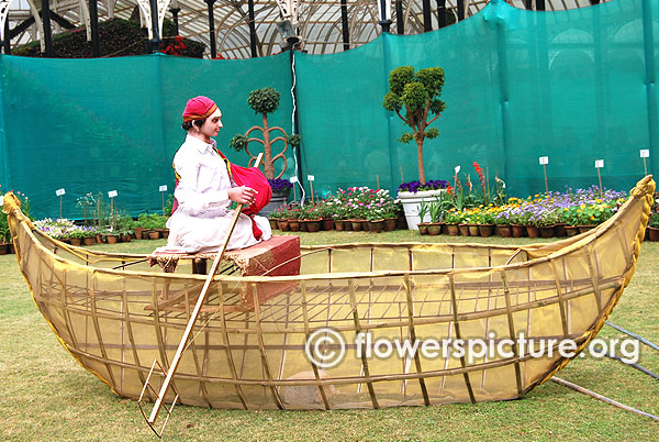 Floral boat ready to decorate january 2016 lalbagh flower show