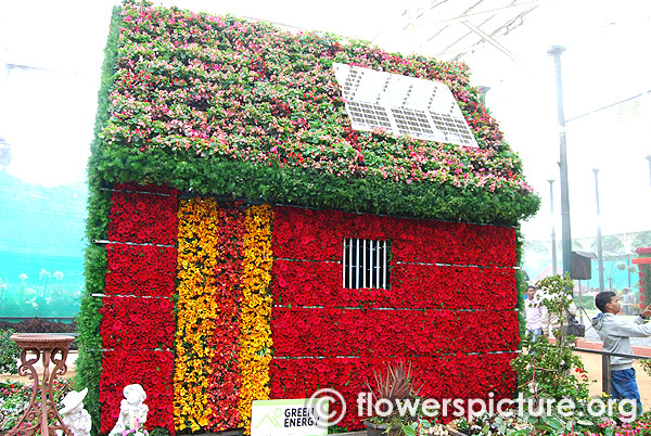 Green energy house floral decoration