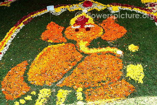 Ganapathi flower rangoli