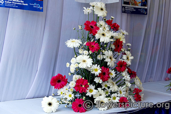 Red and white gerbera bouquet