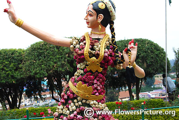 Floral bharatanatyam dancer