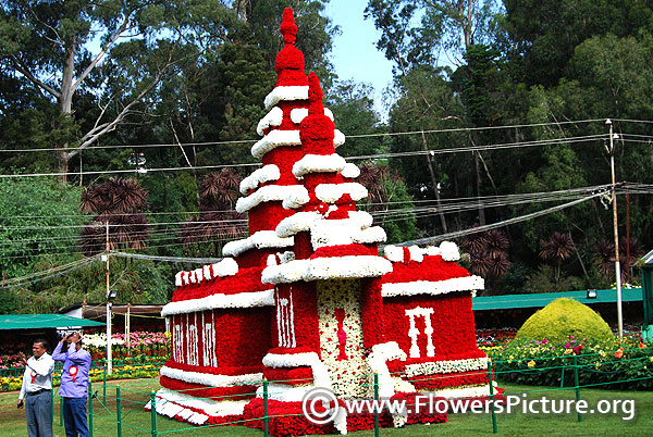Floral replica of mahabalipuram temple