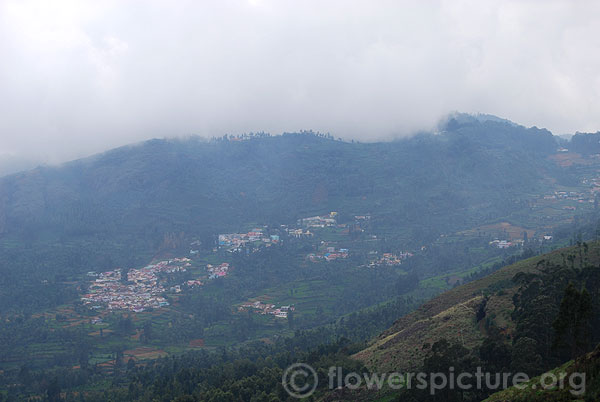 Panoramic view of toda village ooty