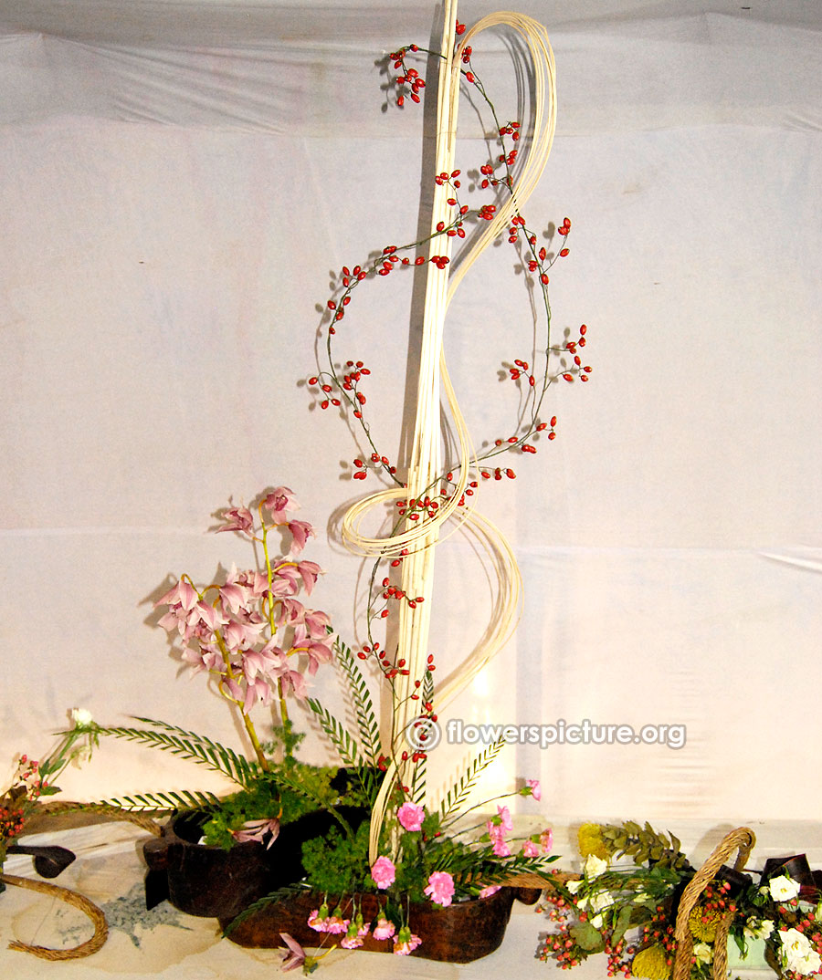 Lily dianthus flower vase